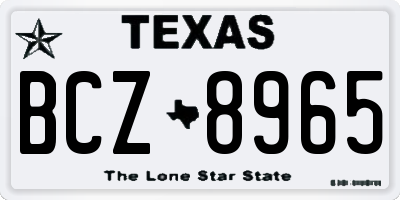 TX license plate BCZ8965