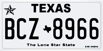 TX license plate BCZ8966