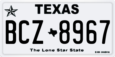 TX license plate BCZ8967