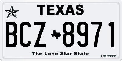 TX license plate BCZ8971