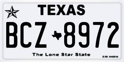 TX license plate BCZ8972