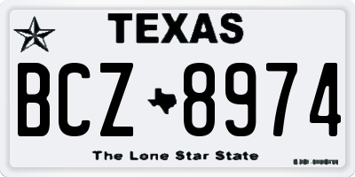 TX license plate BCZ8974