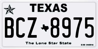 TX license plate BCZ8975
