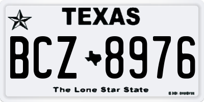 TX license plate BCZ8976