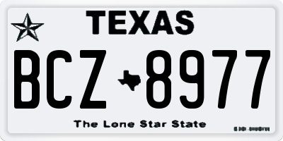 TX license plate BCZ8977