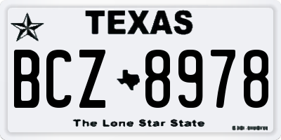 TX license plate BCZ8978
