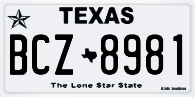 TX license plate BCZ8981