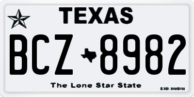 TX license plate BCZ8982