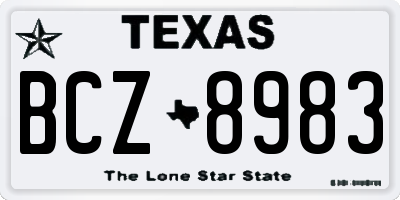 TX license plate BCZ8983