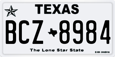 TX license plate BCZ8984
