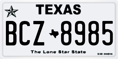TX license plate BCZ8985
