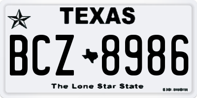TX license plate BCZ8986