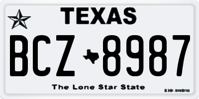 TX license plate BCZ8987