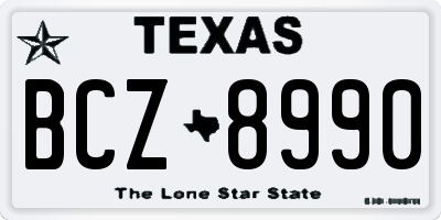 TX license plate BCZ8990