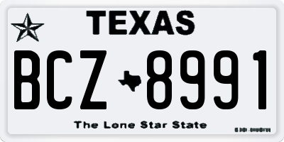 TX license plate BCZ8991