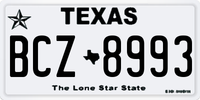 TX license plate BCZ8993