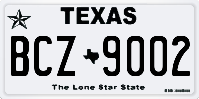 TX license plate BCZ9002