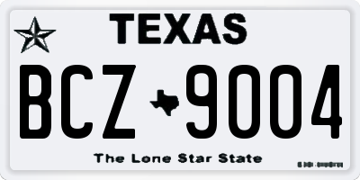 TX license plate BCZ9004