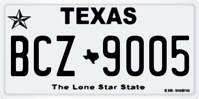 TX license plate BCZ9005