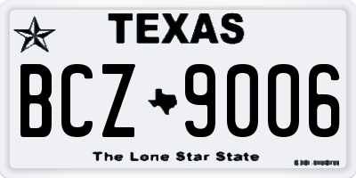 TX license plate BCZ9006