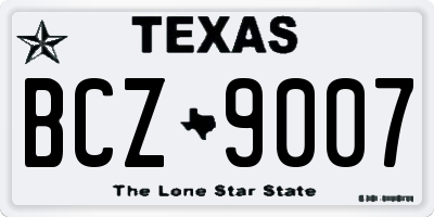 TX license plate BCZ9007