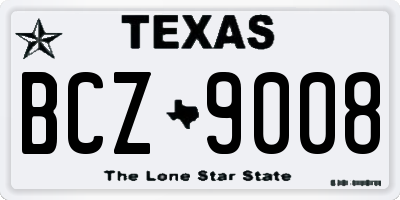 TX license plate BCZ9008