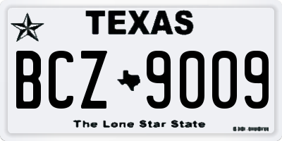 TX license plate BCZ9009
