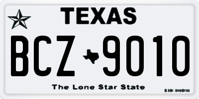 TX license plate BCZ9010