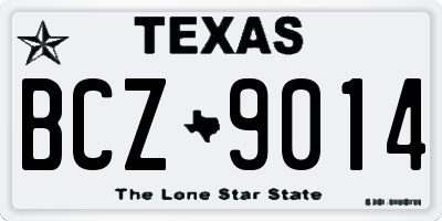 TX license plate BCZ9014