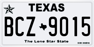 TX license plate BCZ9015
