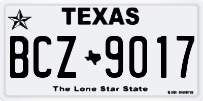 TX license plate BCZ9017