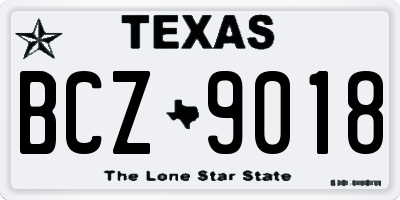 TX license plate BCZ9018