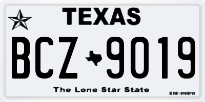 TX license plate BCZ9019