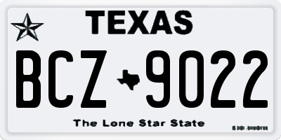 TX license plate BCZ9022
