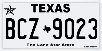 TX license plate BCZ9023