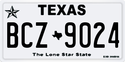TX license plate BCZ9024