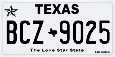 TX license plate BCZ9025