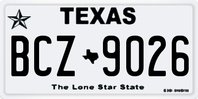 TX license plate BCZ9026