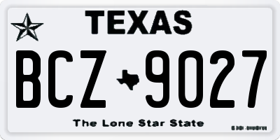 TX license plate BCZ9027