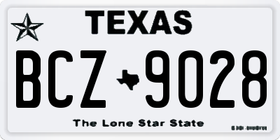 TX license plate BCZ9028