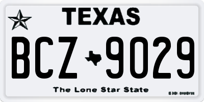 TX license plate BCZ9029
