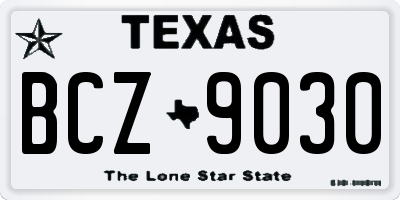TX license plate BCZ9030