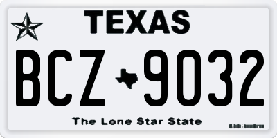TX license plate BCZ9032