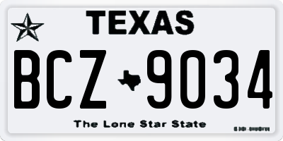 TX license plate BCZ9034