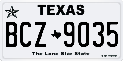 TX license plate BCZ9035