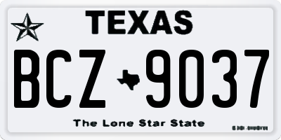 TX license plate BCZ9037