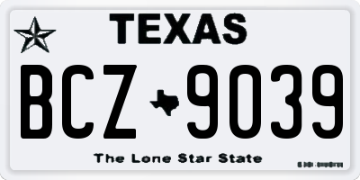 TX license plate BCZ9039