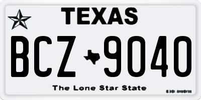 TX license plate BCZ9040