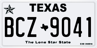 TX license plate BCZ9041