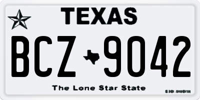 TX license plate BCZ9042